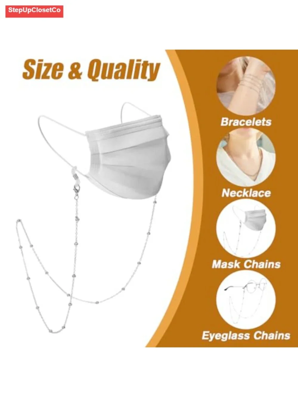 6 Pack Adjustable Eyeglass Chains for Women Sunglasses Strap Holder Necklace
